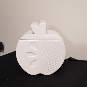 Matte White Apple-Shaped Ceramic Candle Holder by Jonathan Adler for PartyLite